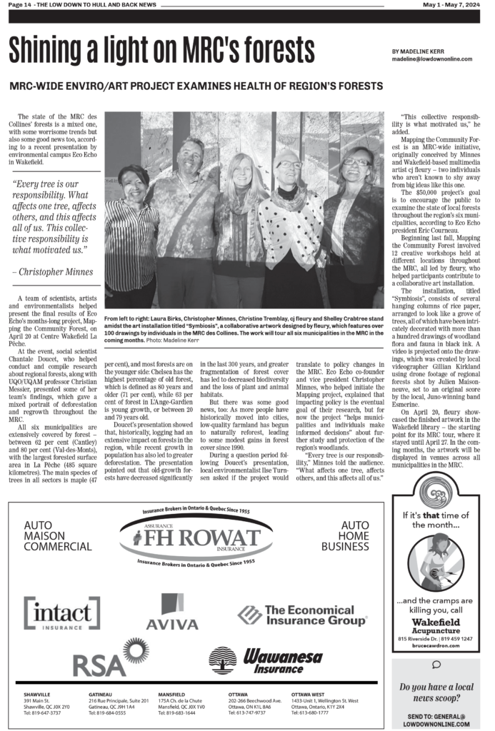 THE LOW DOWN TO HULL AND BACK NEWS May 1 - May 7, 2024 -Shining a light on MRC's forests